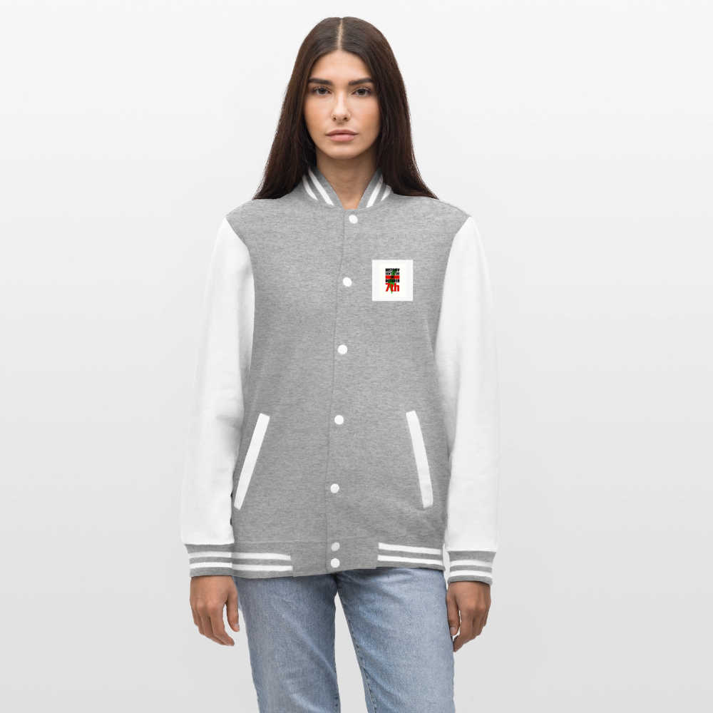 Veste Teddy - gris chiné / blanc