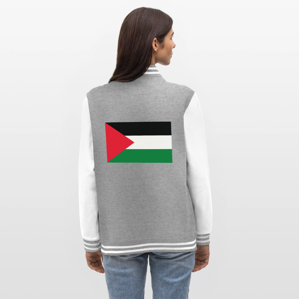 Veste Teddy - gris chiné / blanc