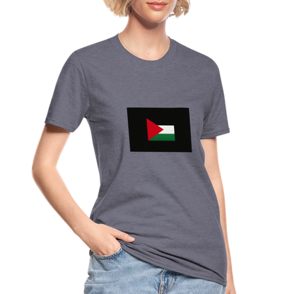 T-shirt polycoton Unisexe Palestine - marine chiné