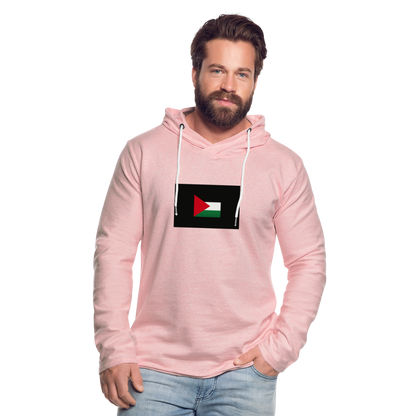 Sweat-shirt à capuche léger unisexe Palestine - rose crème chiné