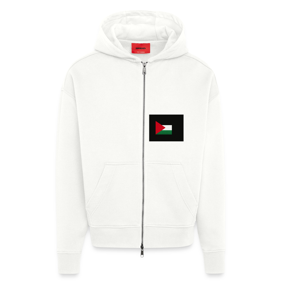 Veste à capuche bio épaisse oversize fabriqué en UE palestine - OFF WHITE