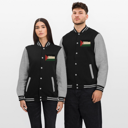 Veste Teddy de sport Palestine - noir/gris chiné