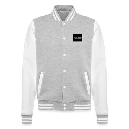 Veste Teddy - gris chiné / blanc