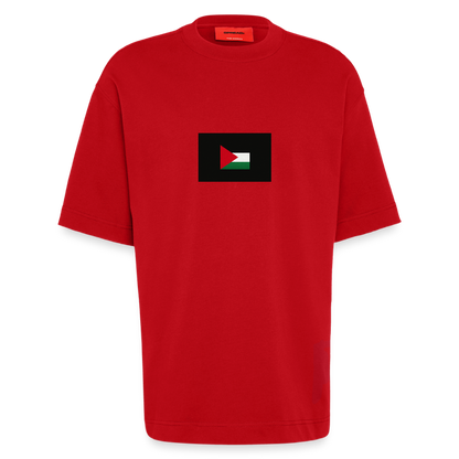 T-shirt bio épais oversize fabriqué en UE palestine - rouge