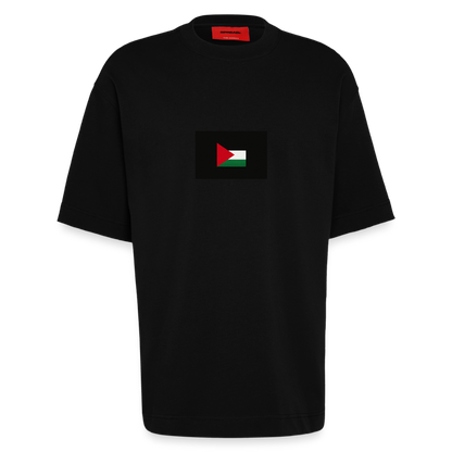 T-shirt bio épais oversize fabriqué en UE palestine - SOLID BLACK