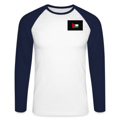 T-shirt baseball manches longues Homme Palestine - blanc/marine
