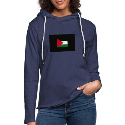 Sweat-shirt à capuche léger unisexe Palestine - marine chiné