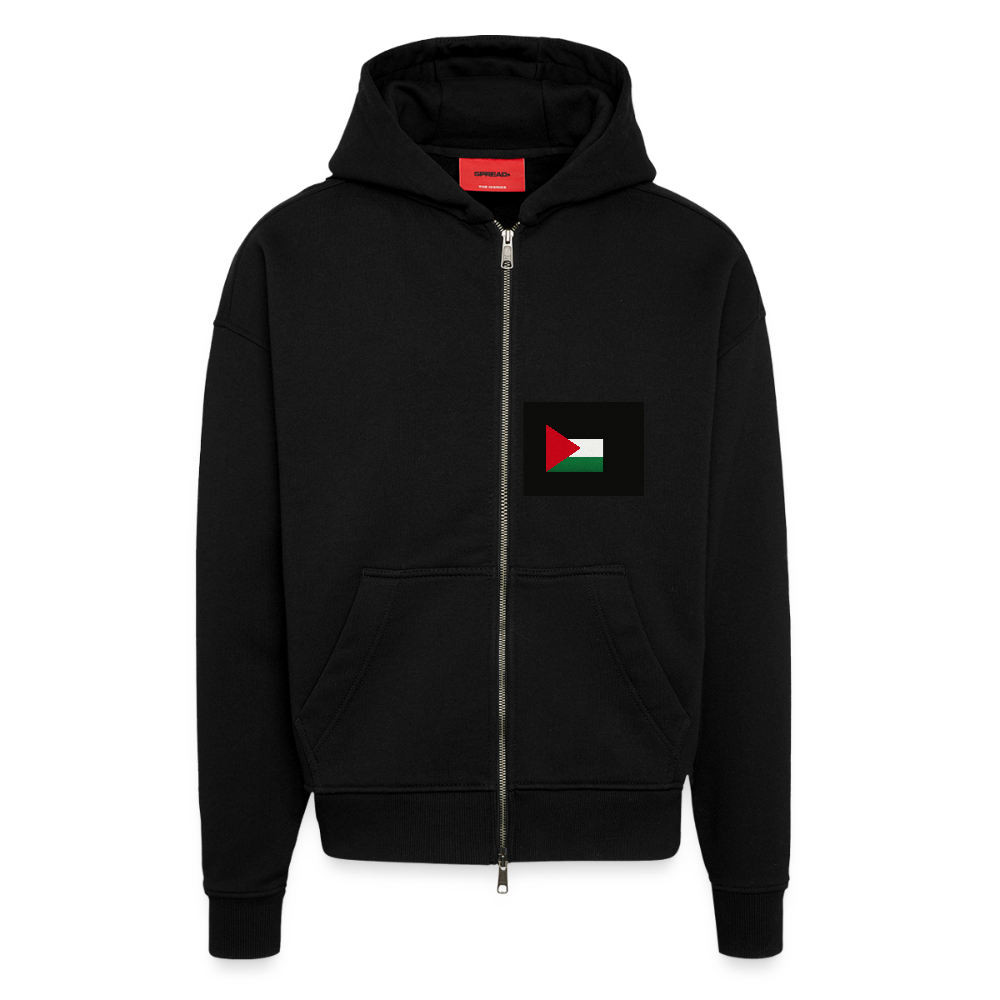 Veste à capuche bio épaisse oversize fabriqué en UE palestine - SOLID BLACK