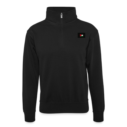 Sweat col montant zippé unisexe Palestine - noir