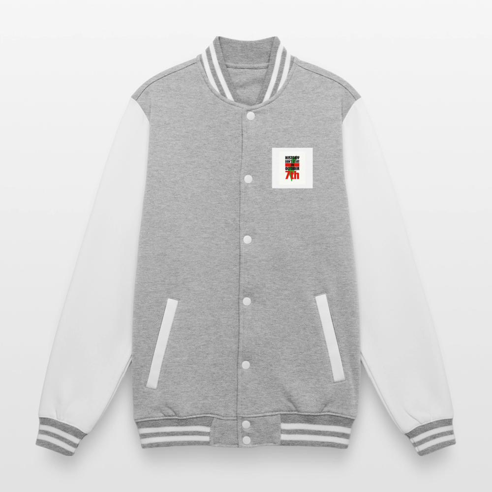 Veste Teddy - gris chiné / blanc