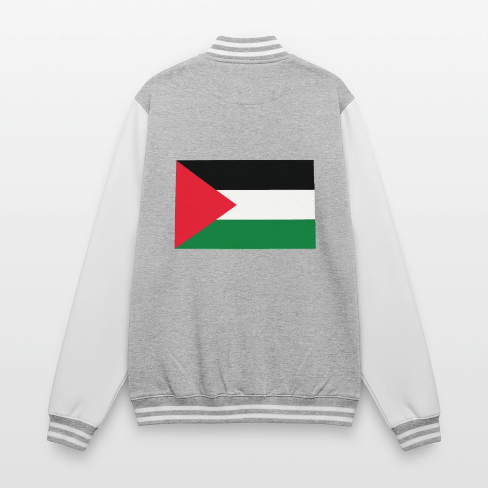 Veste Teddy - gris chiné / blanc