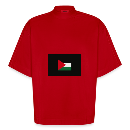 T-shirt bio épais oversize Boxy fabriqué en UE palestine - rouge