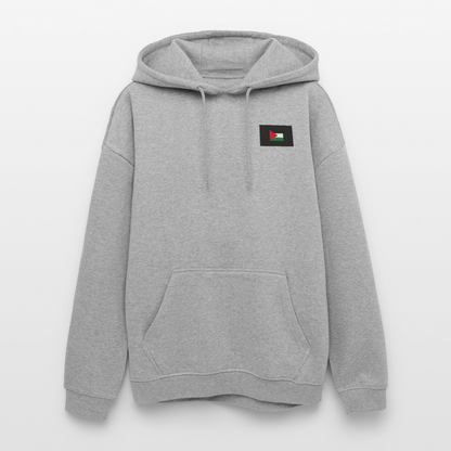 Sweat à capuche oversize unisexe Palestine - gris chiné