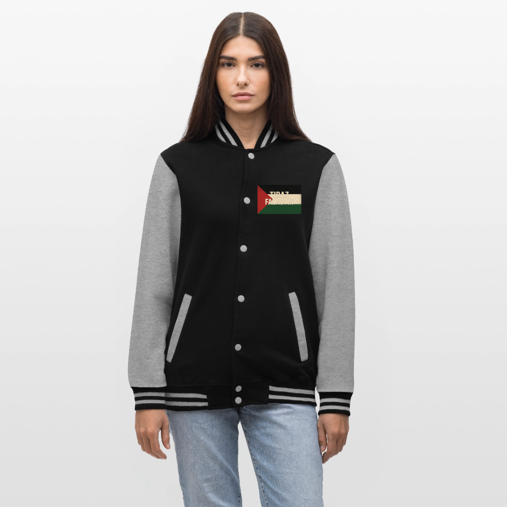 Veste Teddy de sport Palestine - noir/gris chiné