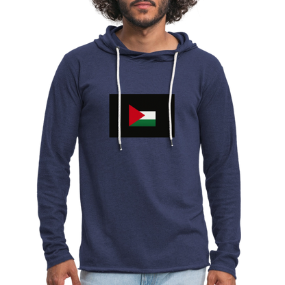 Sweat-shirt à capuche léger unisexe Palestine - marine chiné