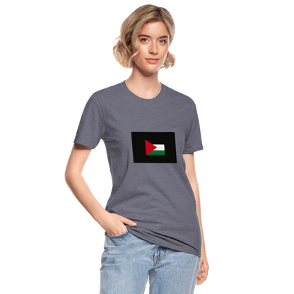 T-shirt polycoton Unisexe Palestine - marine chiné