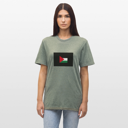 T-shirt polycoton Unisexe Palestine - vert kaki chiné