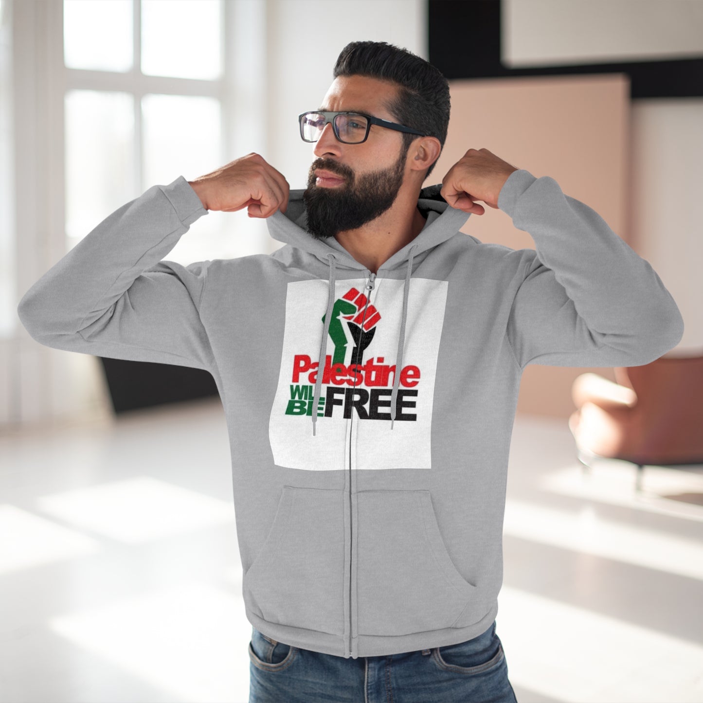 Palestine Will Be Free Zip Hoodie